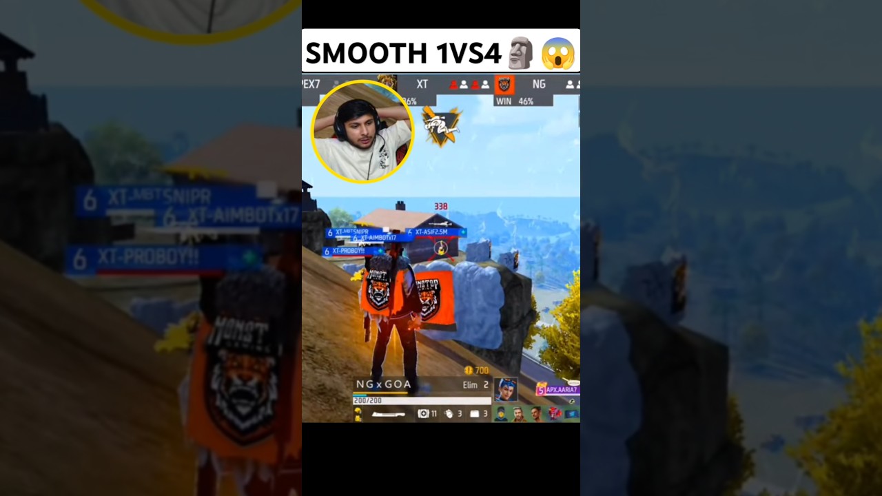 NG SMOOTH 1V4 💀😱 #ng #smooth444 #short #shorts #nonstopgaming #esportsheroes