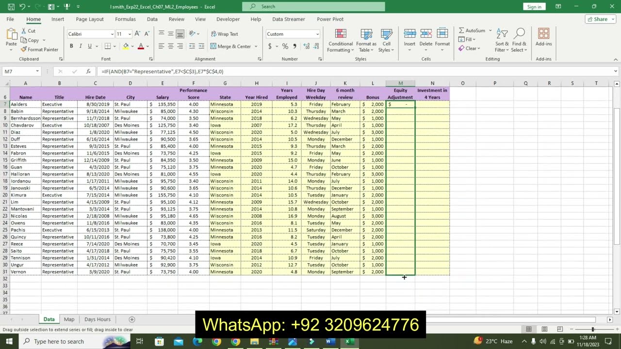 Exp22_Excel_Ch07_ML2_Employees | Exp22 Excel Ch07 ML2 Employees  | Myitlab Solution Services