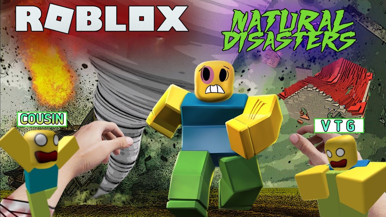 Me and my cousin survived natural disaster 😨 in roblox|On vtg!