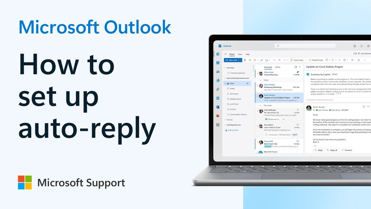 Как настроить функцию ответа об отсутствии на рабочем месте в Outlook | Microsoft