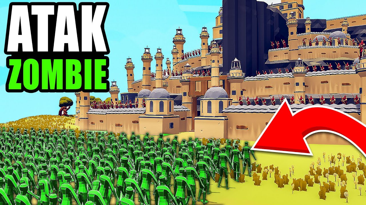 ARMIA ZOMBIE vs ATAK NA OGROMNY ZAMEK - TOTALLY ACCURATE BATTLE SIMULATOR PL