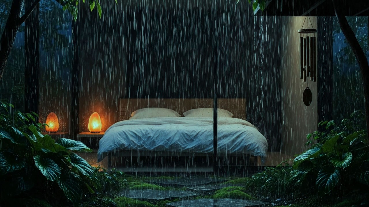 Rain Sounds for Sleeping | Fall Into Deep Sleep with Rain White Noise in a Cozy Forest Cabin