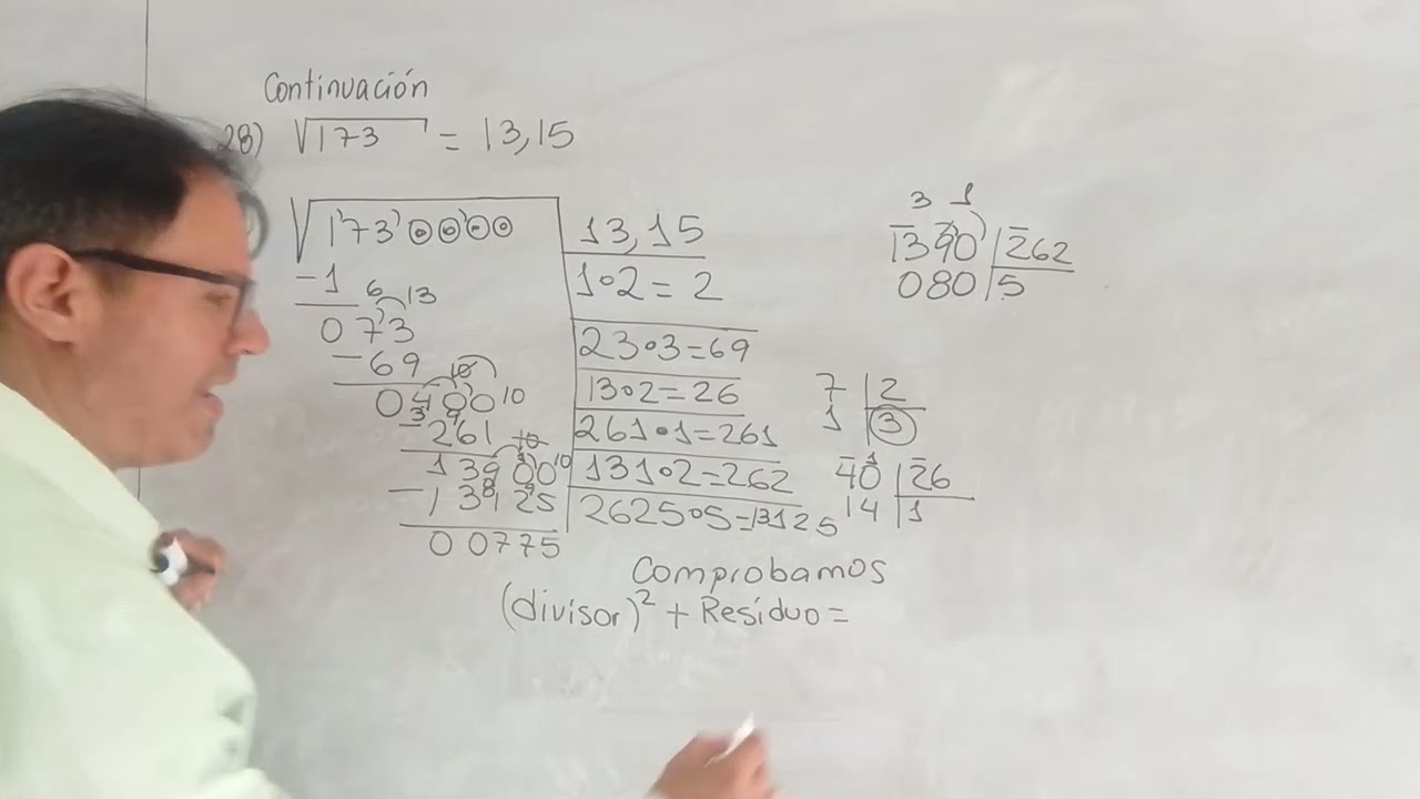 Calculo de raíz cuadrada inexacta. 