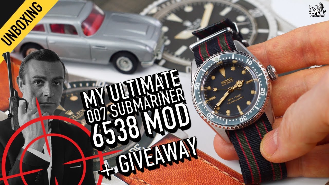 Ultimate Seiko 007 Rolex 6538 Submariner Mod + Squale Watch Giveaway!