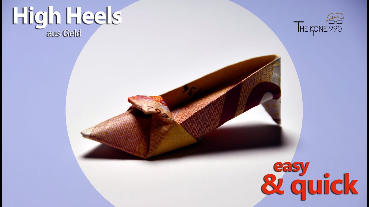 Faltanleitung High Heels - Geld falten leicht gemacht