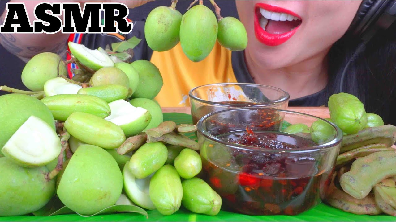 ASMR SOUR FRUITS MANGO + TAMARIND + TALING PLING (MOUTH WATERING EATING SOUND) NO TALKING | SAS-ASMR