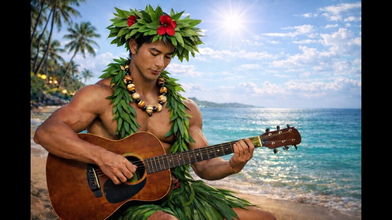 🌙 Hawaiian Guitar Sleep Music 🌺 2 Hours | Calm Ocean Night for Deep Sleep 😴
