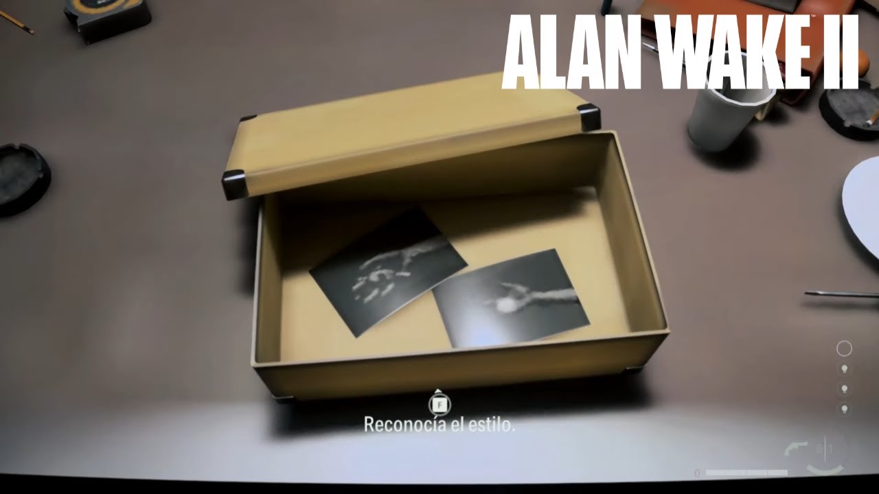 Colocar las fotos del Sotano del Estudio de TV dentro de la caja de Zapatos en la plaza -Alan Wake 2