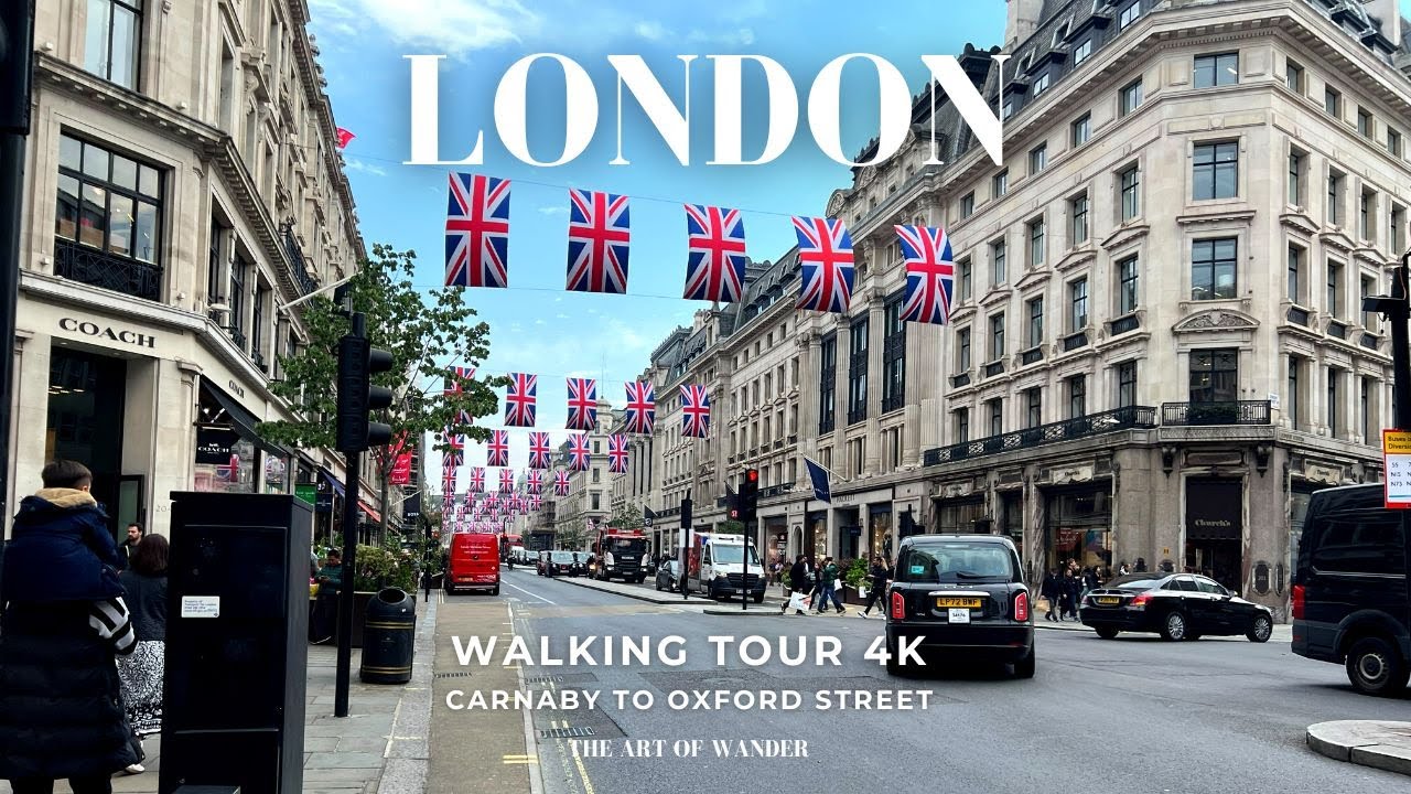 Carnaby - Oxford Street Walking Tour London, UK (4K) - Central London