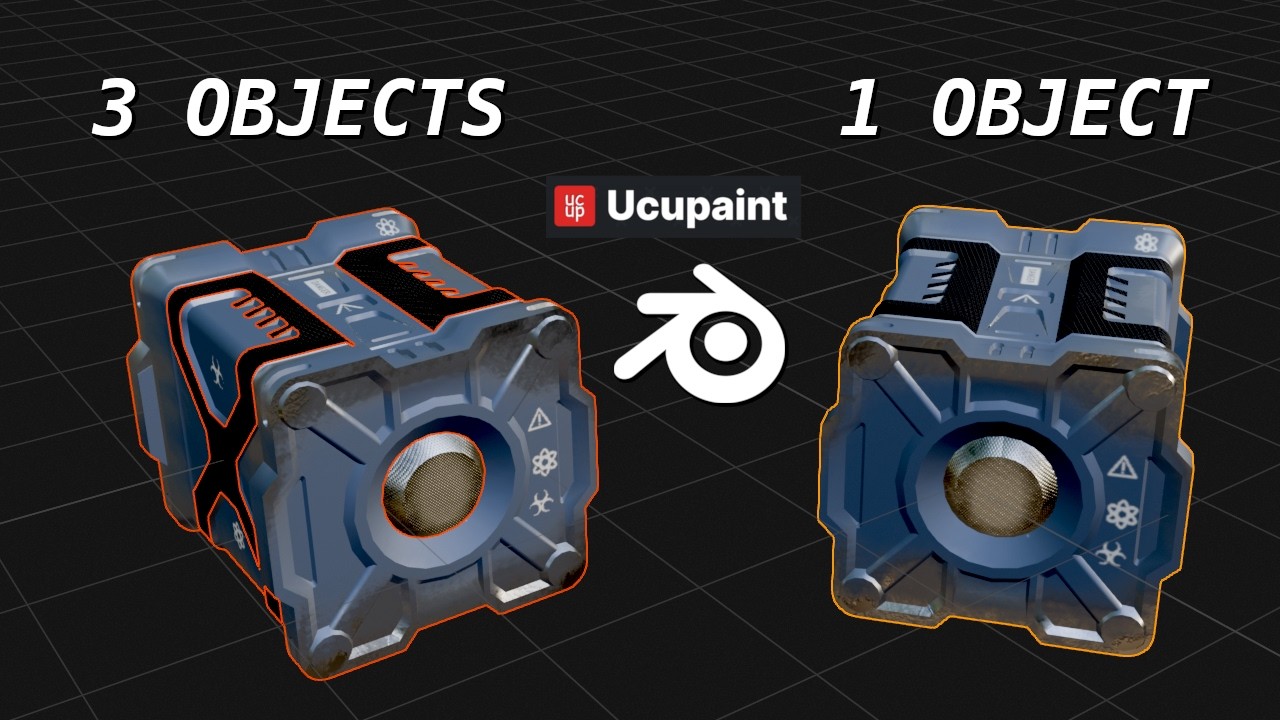Ucupaint: запекание нескольких объектов в один набор текстур.