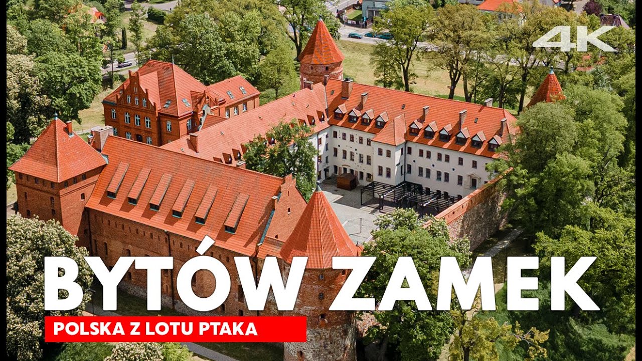 BYT&Oacute;W z drona 4K, Zamek Krzyżacki,  Polska z lotu ptaka, Aerial drone footage