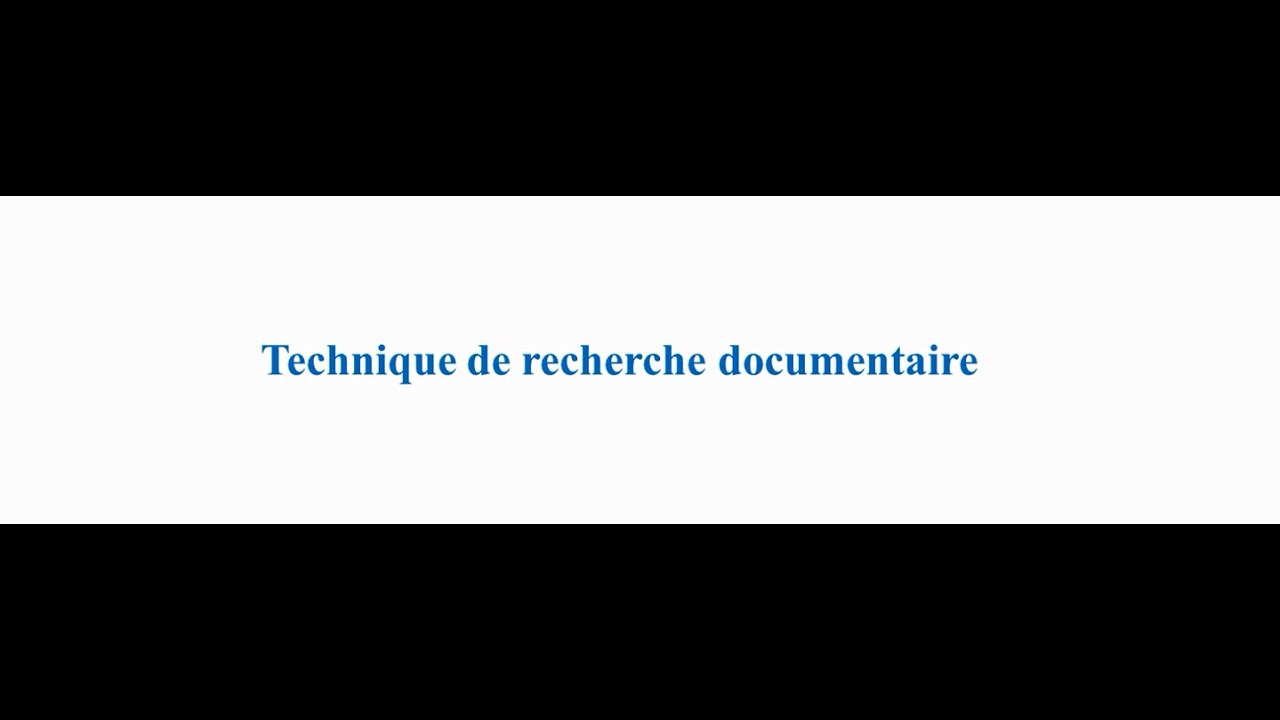 Méthodologie de la recherche documentaire