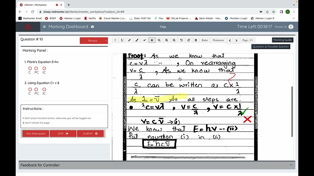 Training Video rMarker - an online onscreen e-marking solution