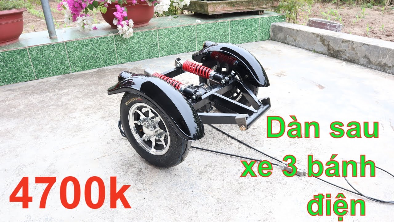 Dàn sau chế xe 3 bánh điện có visai siêu đẹp siêu rẻ Chế xe người cao tuổi người yếu chân