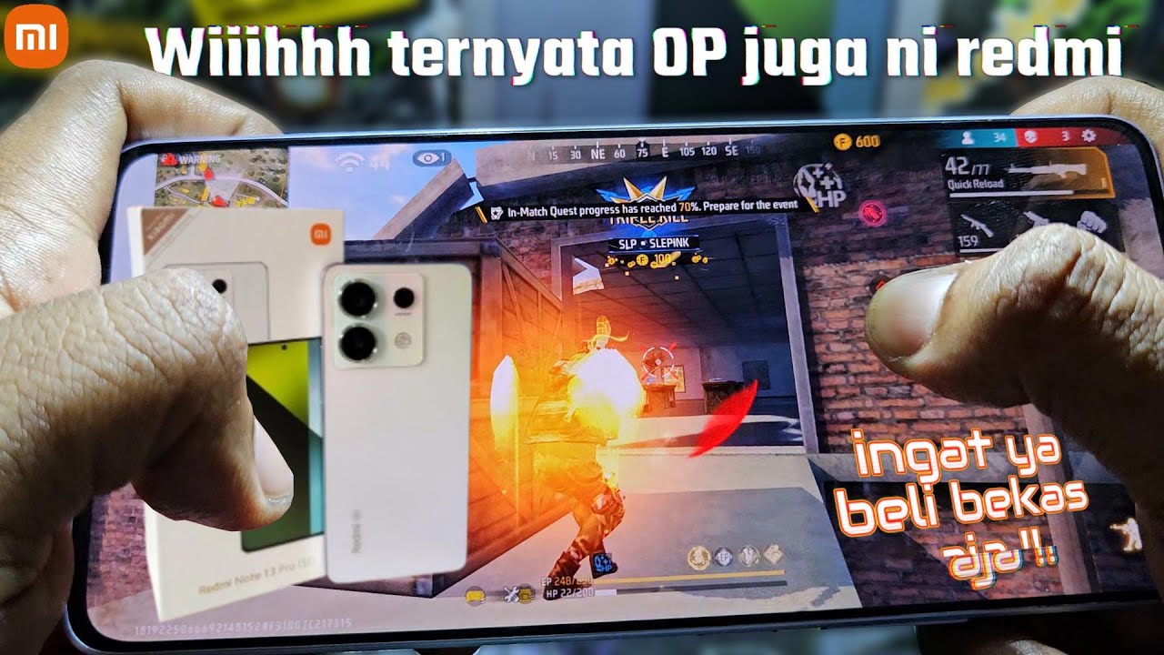 Redmi Note 13 Pro 5G Ram 8GB Game Test FreeFire Max | Handcam | Snapdragon 7s Gen 2 (4nm) | 5100 mAh