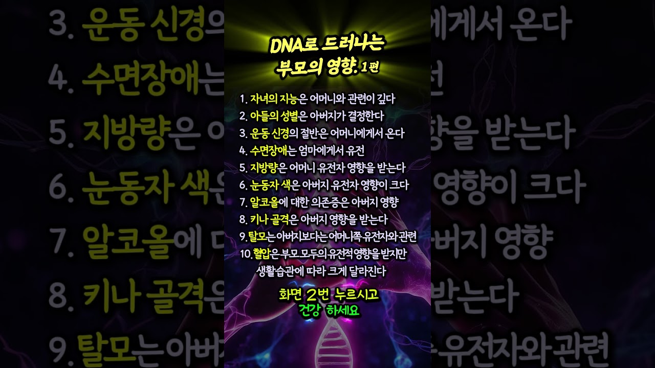 DNA로 드러나는 부모의 영향. ep1      