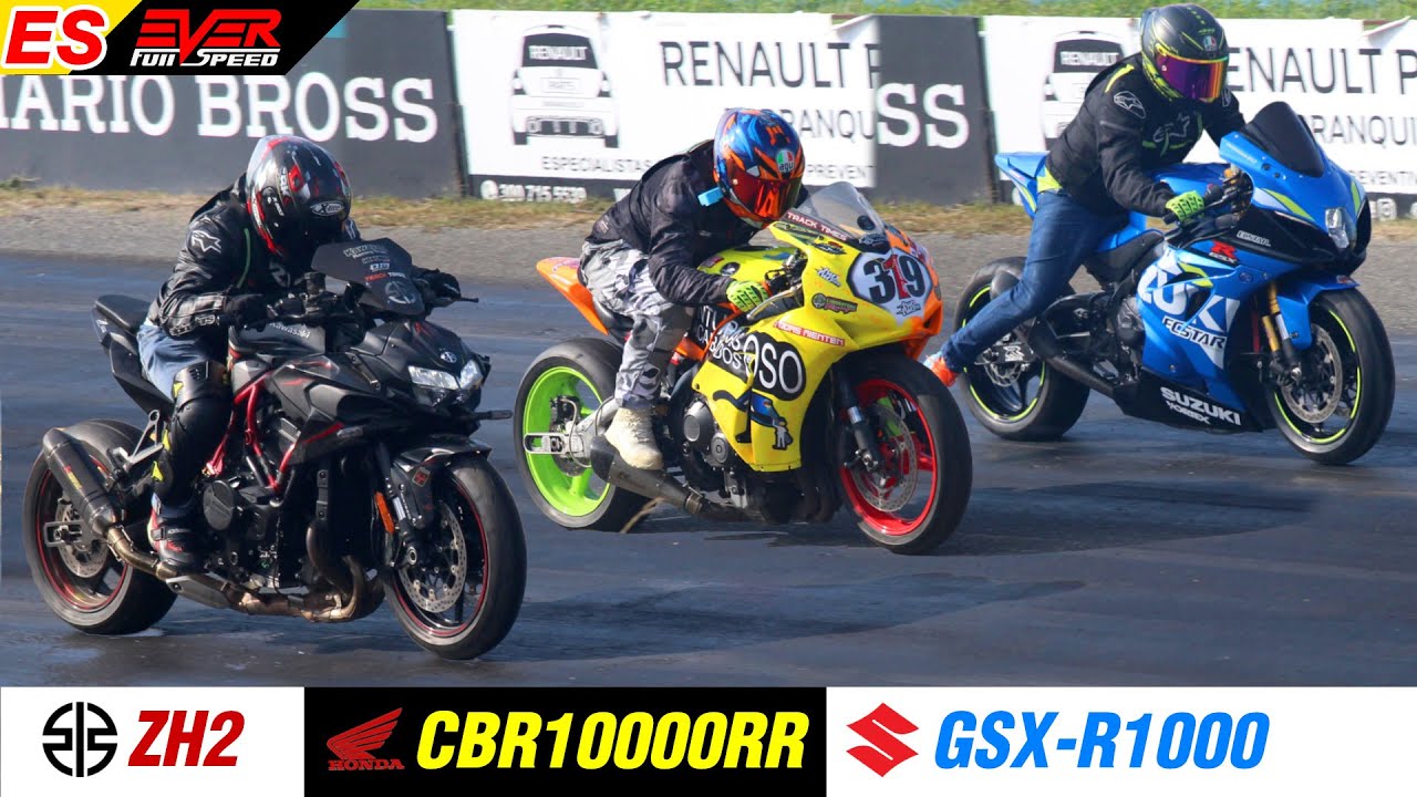 Kawasaki ZH2 🆚 CBR1000RR 🆚 GSX-R1000 🆚 GSR 750 🆚 GSX-R600 ⏱️ Qualy 🔥 DRAG RACING Barranquilla 2023