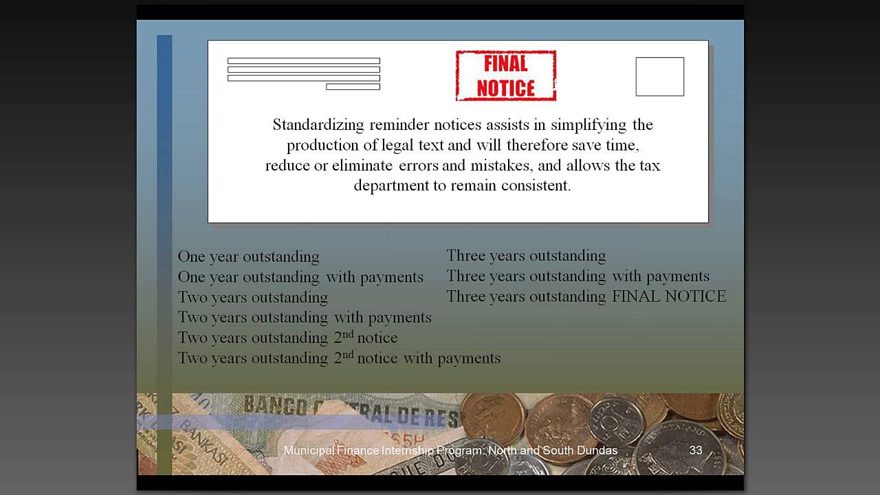Tax Collection Policy - what small municipalities should not be without!