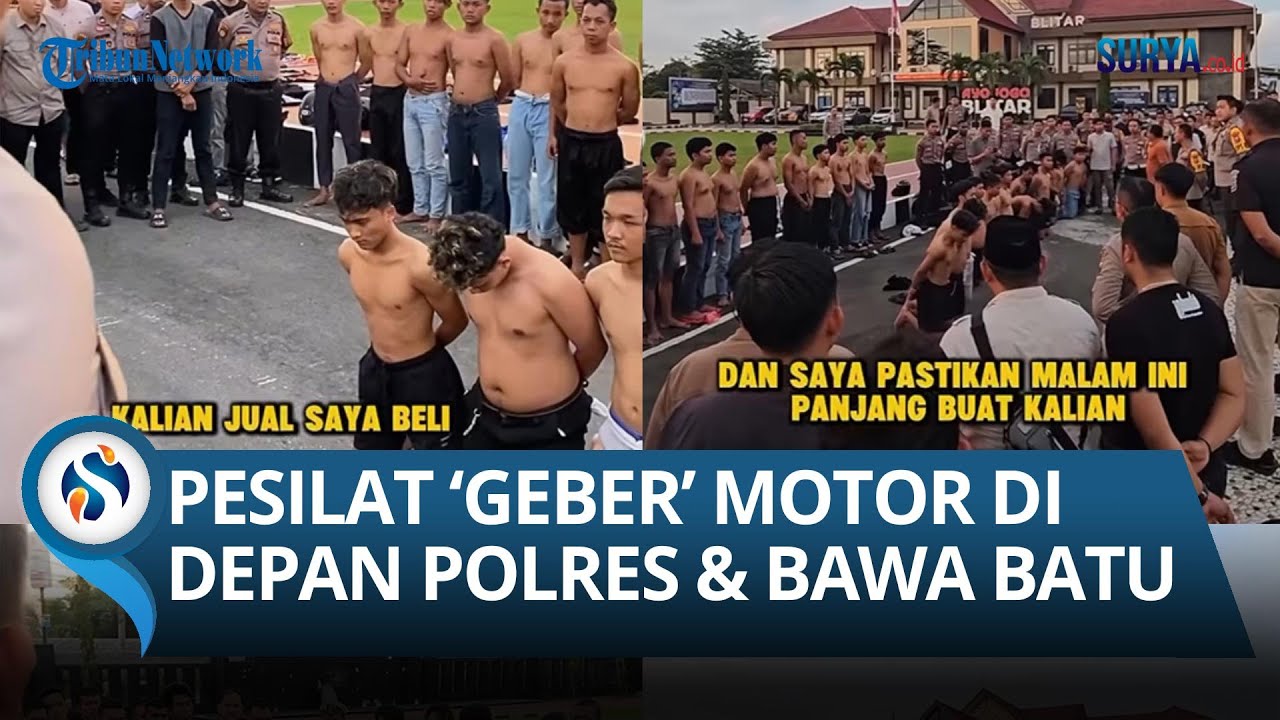 45 PESILAT Nekat Geber Motor di Polres Blitar, Ciut saat Diciduk, POLISI: Kalian Jual Kami Beli!