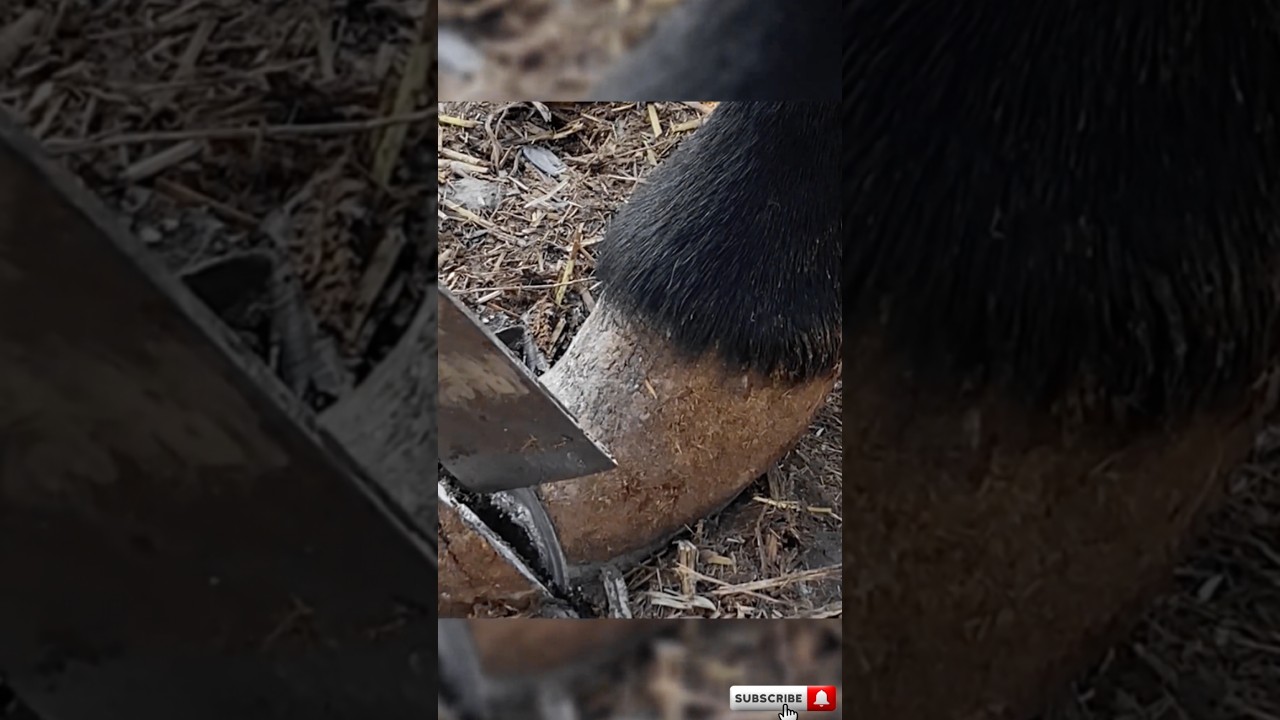 The Largest Hoof I Have Ever Had To Trim. Horse Restoration Front Hooves.