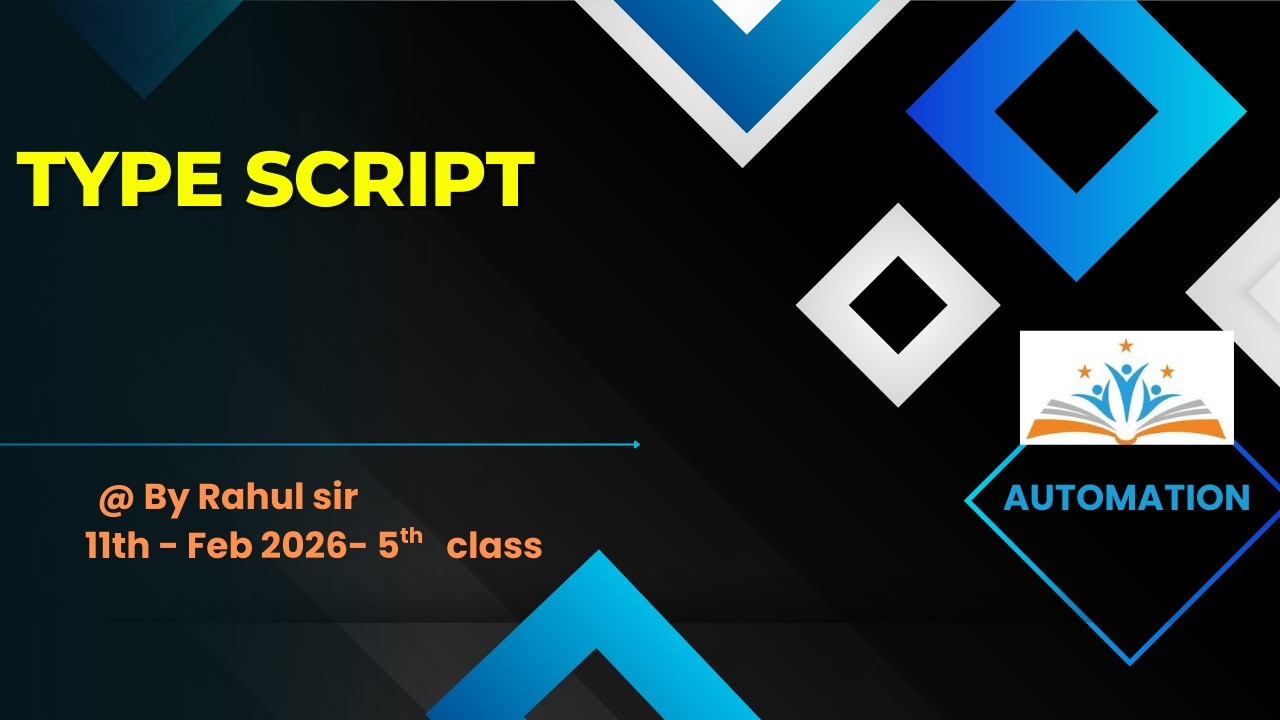 Concept of Typescript @ Rahul Sir 11-Feb 2026
