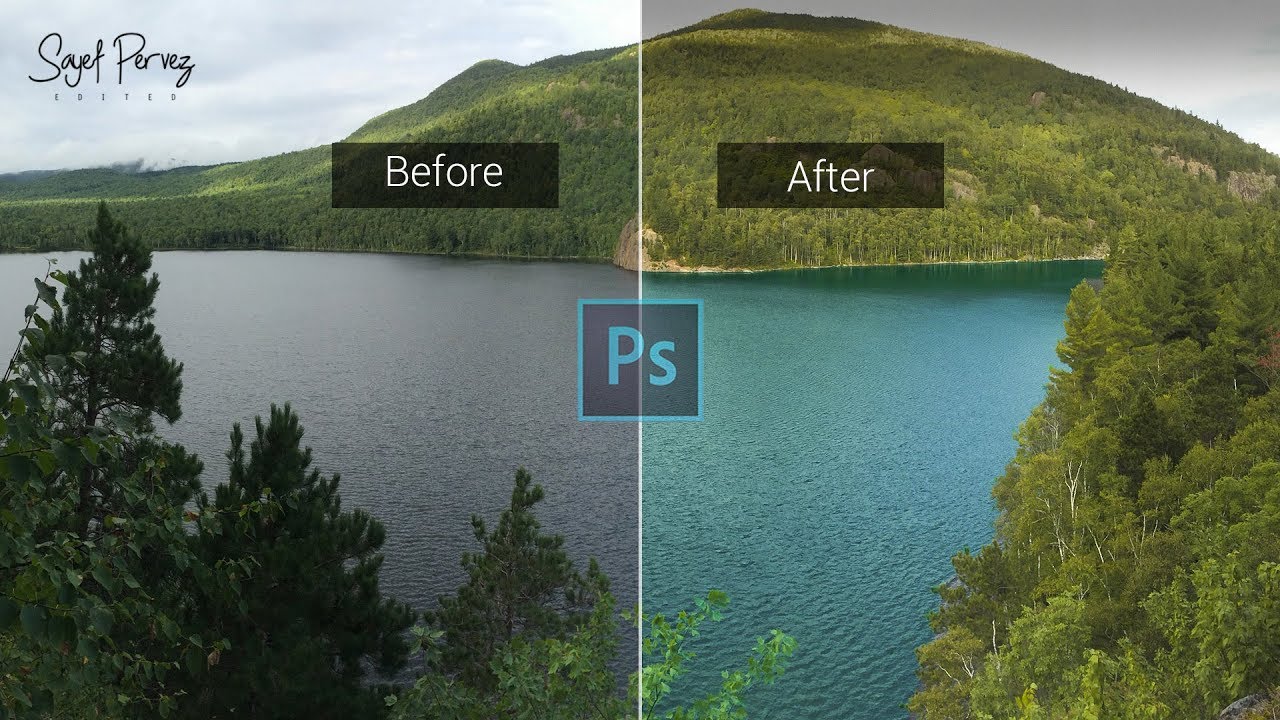 How to change water color easily, Adobe photoshop CC Tutorial.