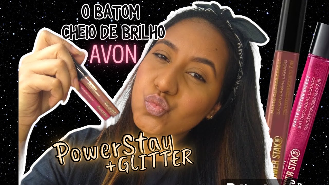 O Batom cheio de Brilho da Avon ✨ PowerStay Matte Glitter * Nude Pérola e Magenta radiante*