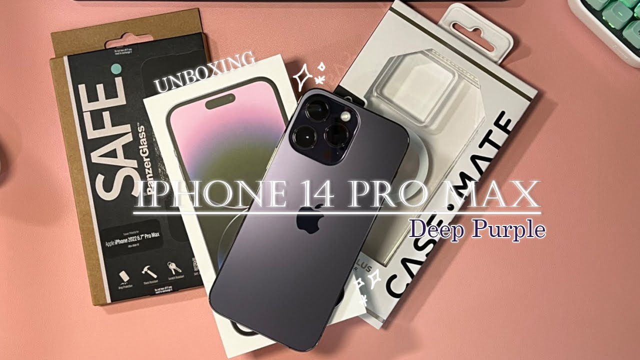 Unboxing iPhone14 Pro Max Deep Purple  + Accessories + Sample Video ♡