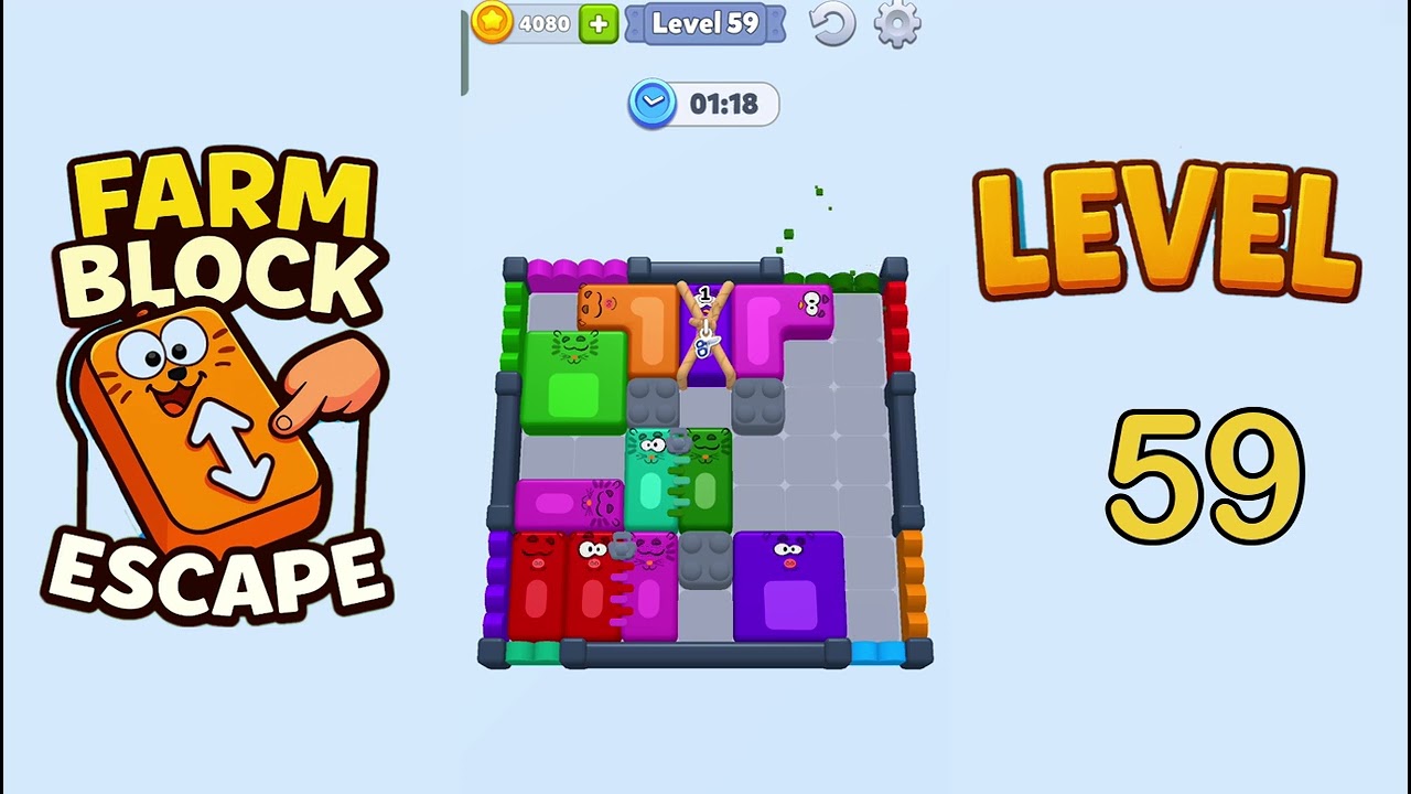 Farm block escape level 59 Solution