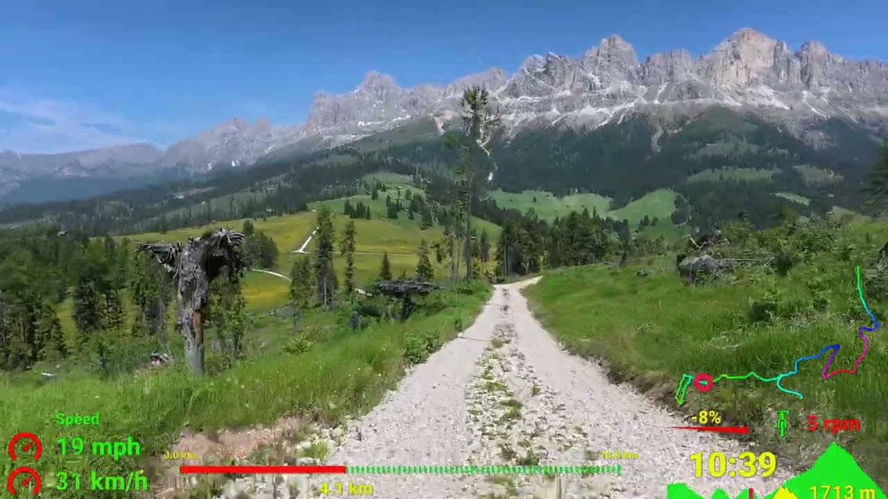 30 minute Indoor Cycling Bike Workout Latemar Dolomites Italy Garmin 4K Video