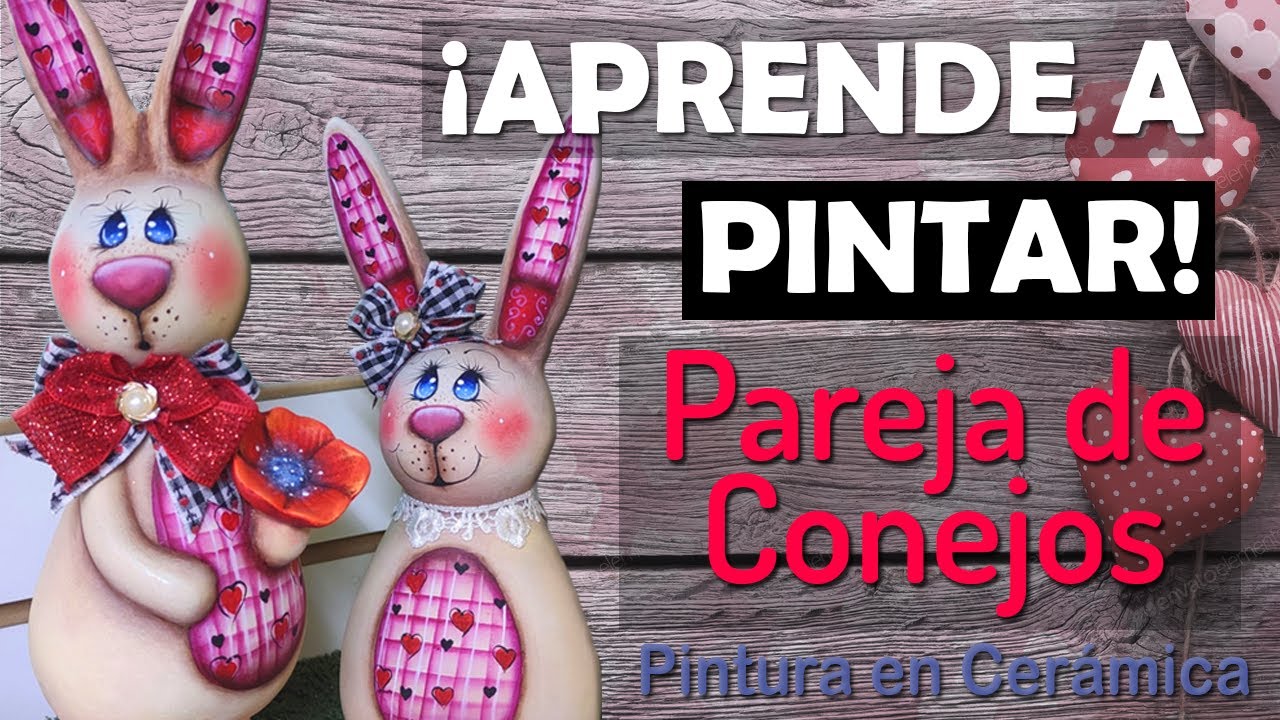 ¡PAREJA DE CONEJOS! 💖 DIY Pintura en Cerámica (Técnica Translúcidos) | Princesas y Ogros