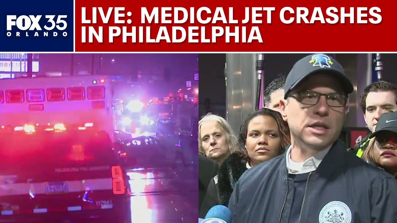 LIVE: Medical transport jet with child patient, 5 others crashes in Philly