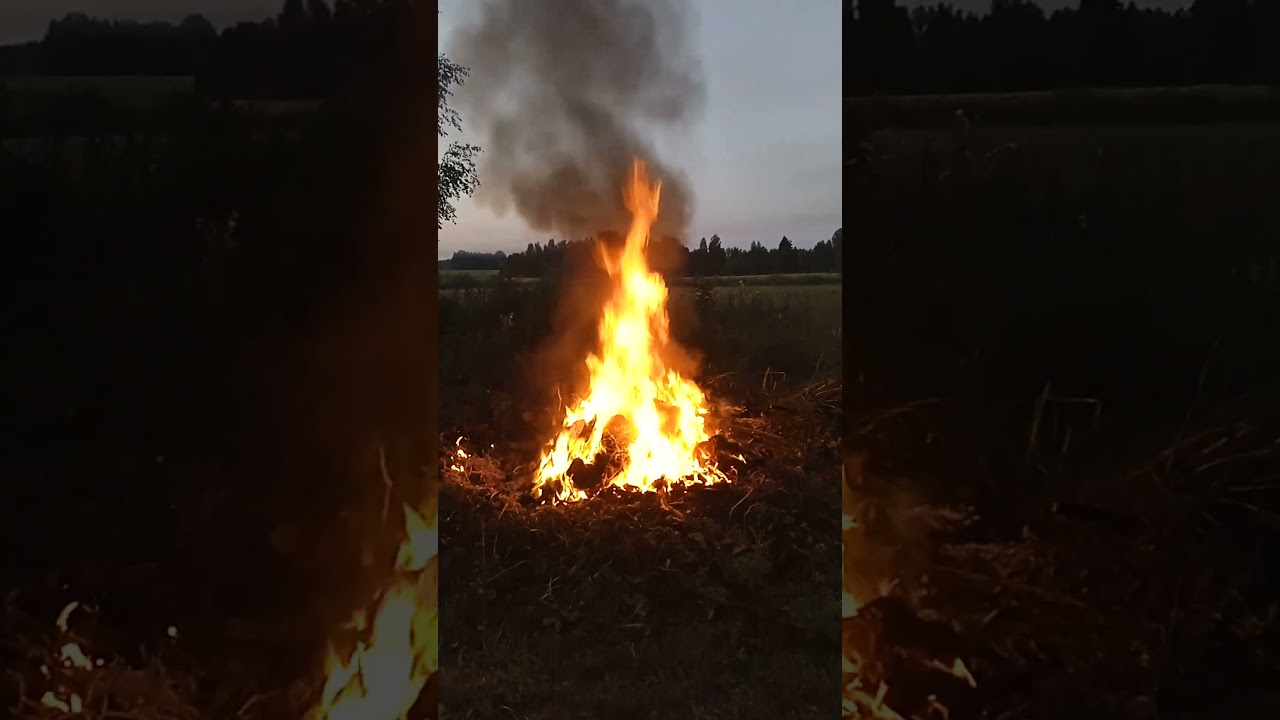 Bonfire in village #village #bonfire
