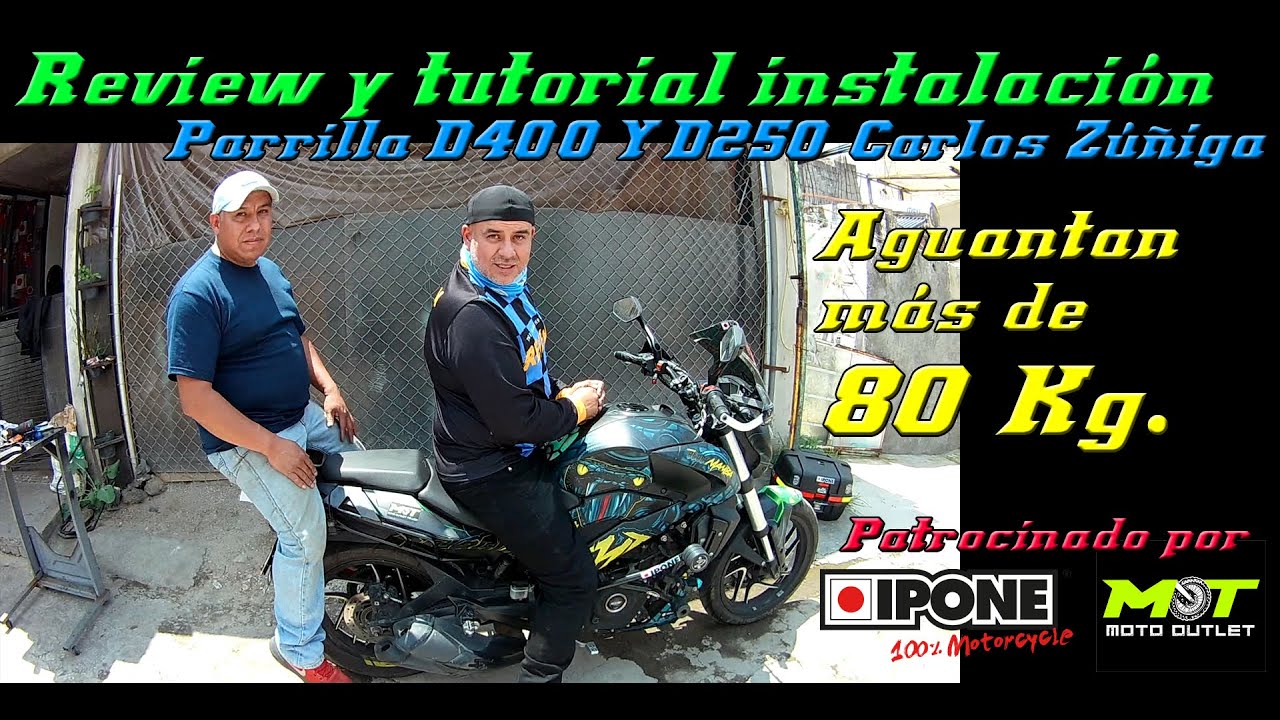 Review y Tutorial instalación de parrillas para Dominar 400 y Dominar 250 - soportan mas de 80Kg.