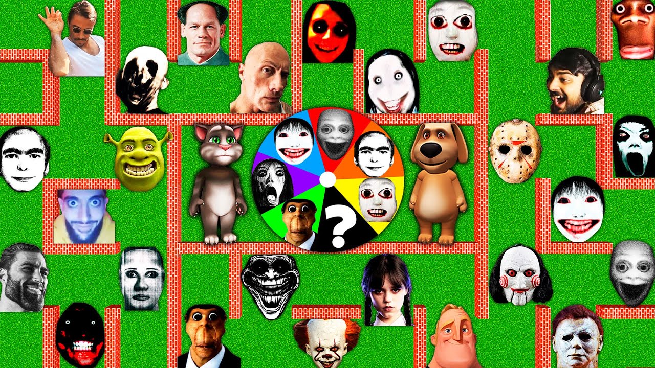 SURVIVAL MAZE of 100 NEXTBOTS WHEEL OF FORTUNE in MINECRAFT animation OBUNGA gameplay coffin meme