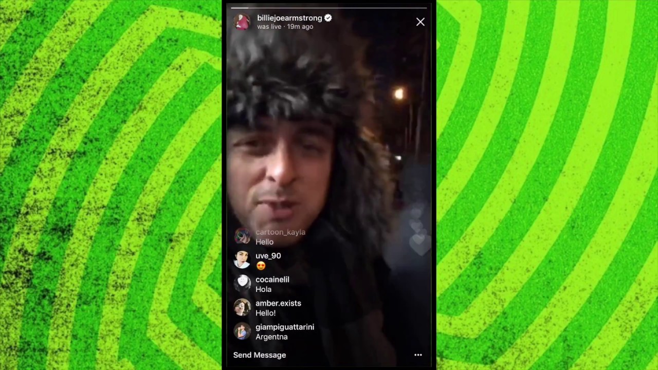 Billie Joe Armstrong live on instgram 30/12/17