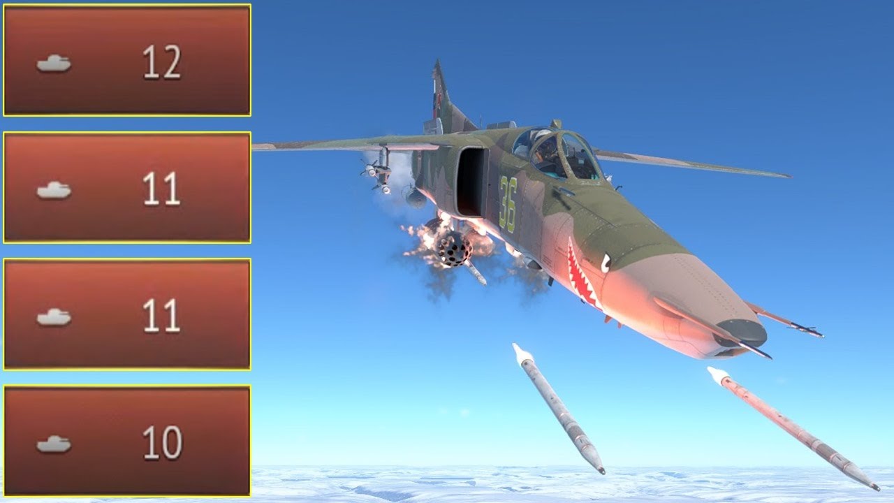 Несколько боёв на МиГ-27М (War Thunder)