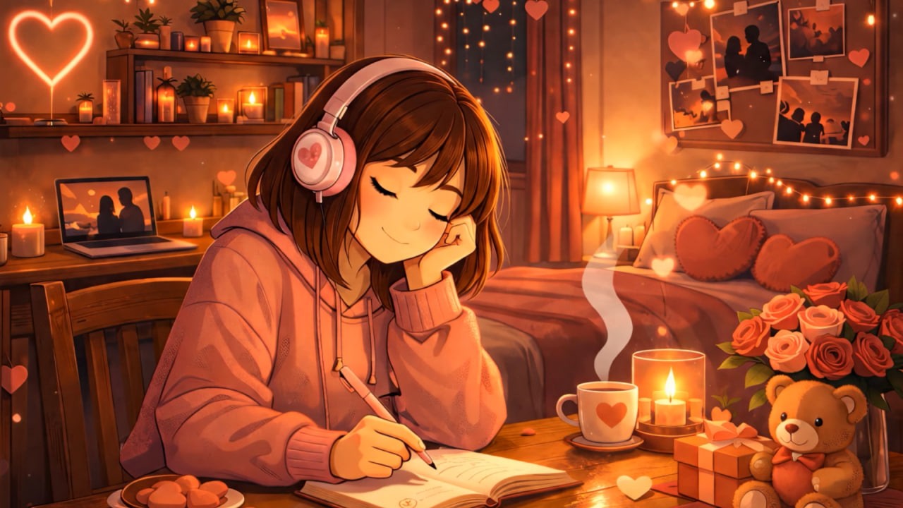 Valentine Lofi 💖 Soft Romantic Beats | 24/7 Live Stream