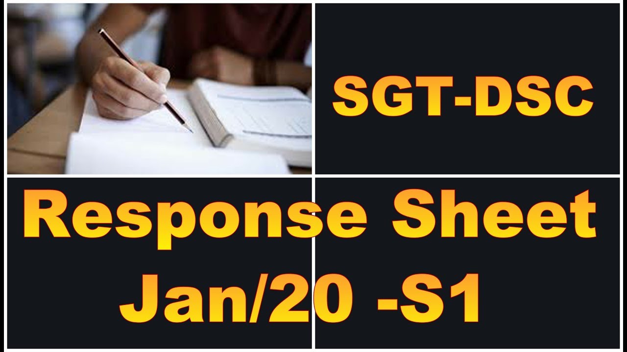 SGT-DSC-Response Sheet-Jan/20-S1--151- to 200 Questions
