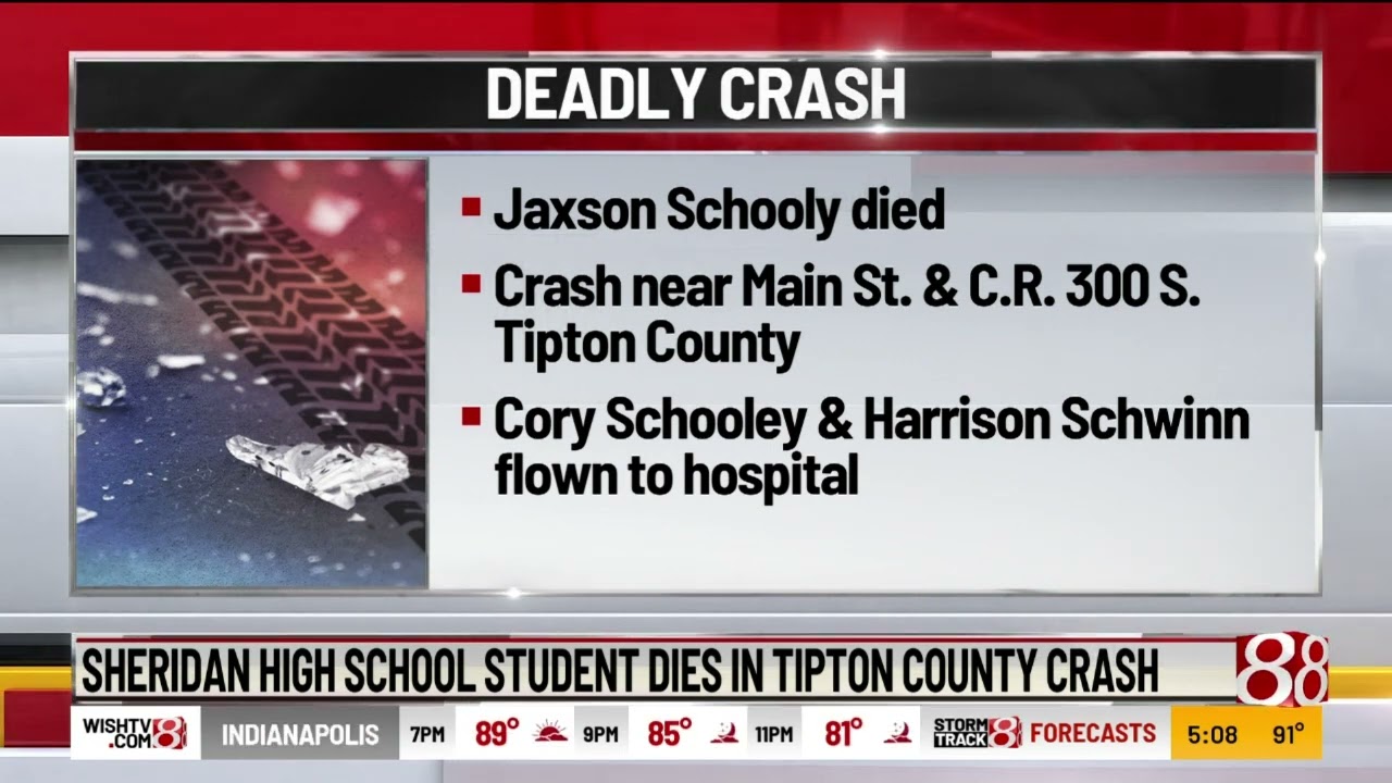 Sheridan High School student dies in Tipton County, Indiana, crash