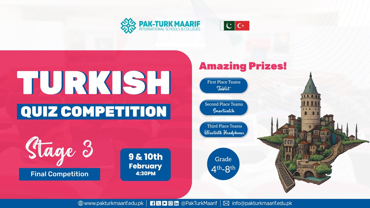 Turkish Quiz Competition &ndash; Stage 3 Final | Pak-Turk Maarif | 9th February | Grade 4 & 5