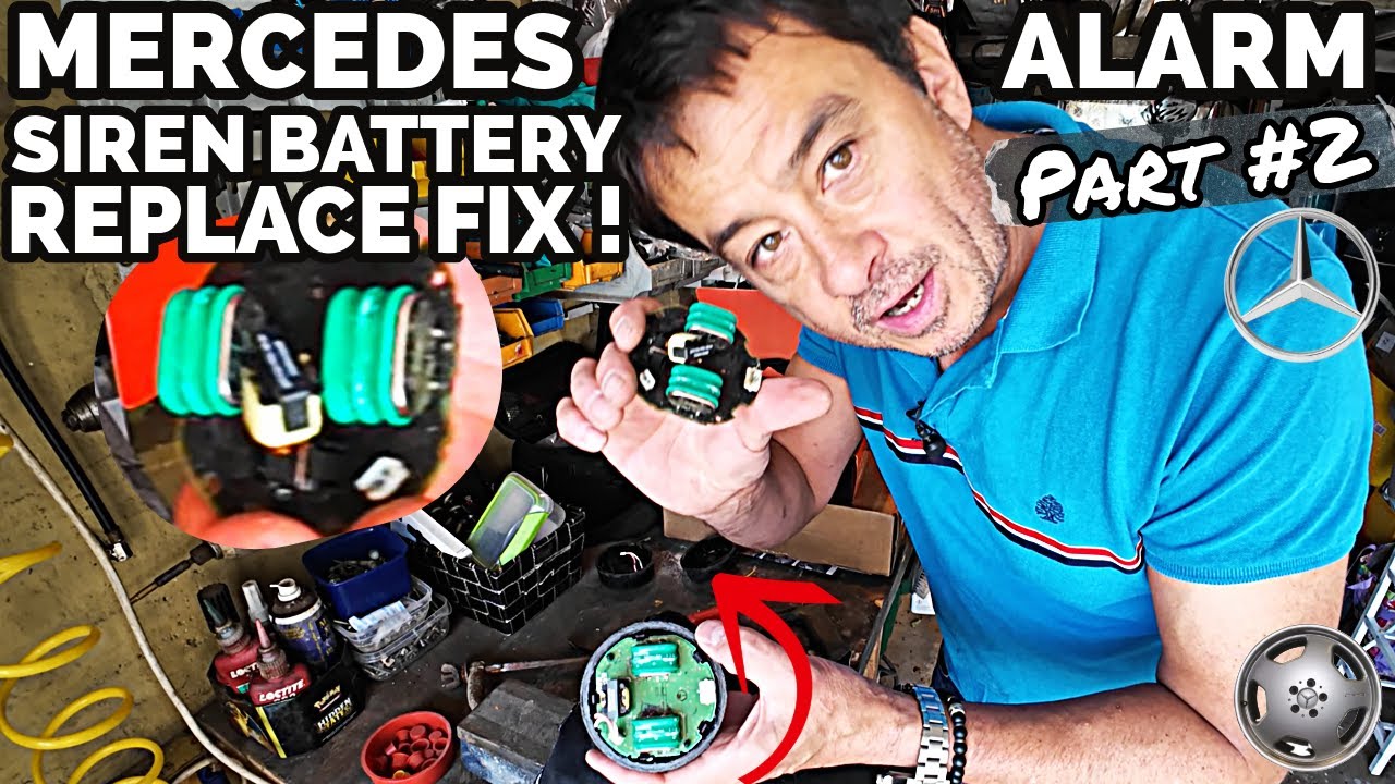 Mercedes SL Alarm Siren Internal Battery Replacement Fix.