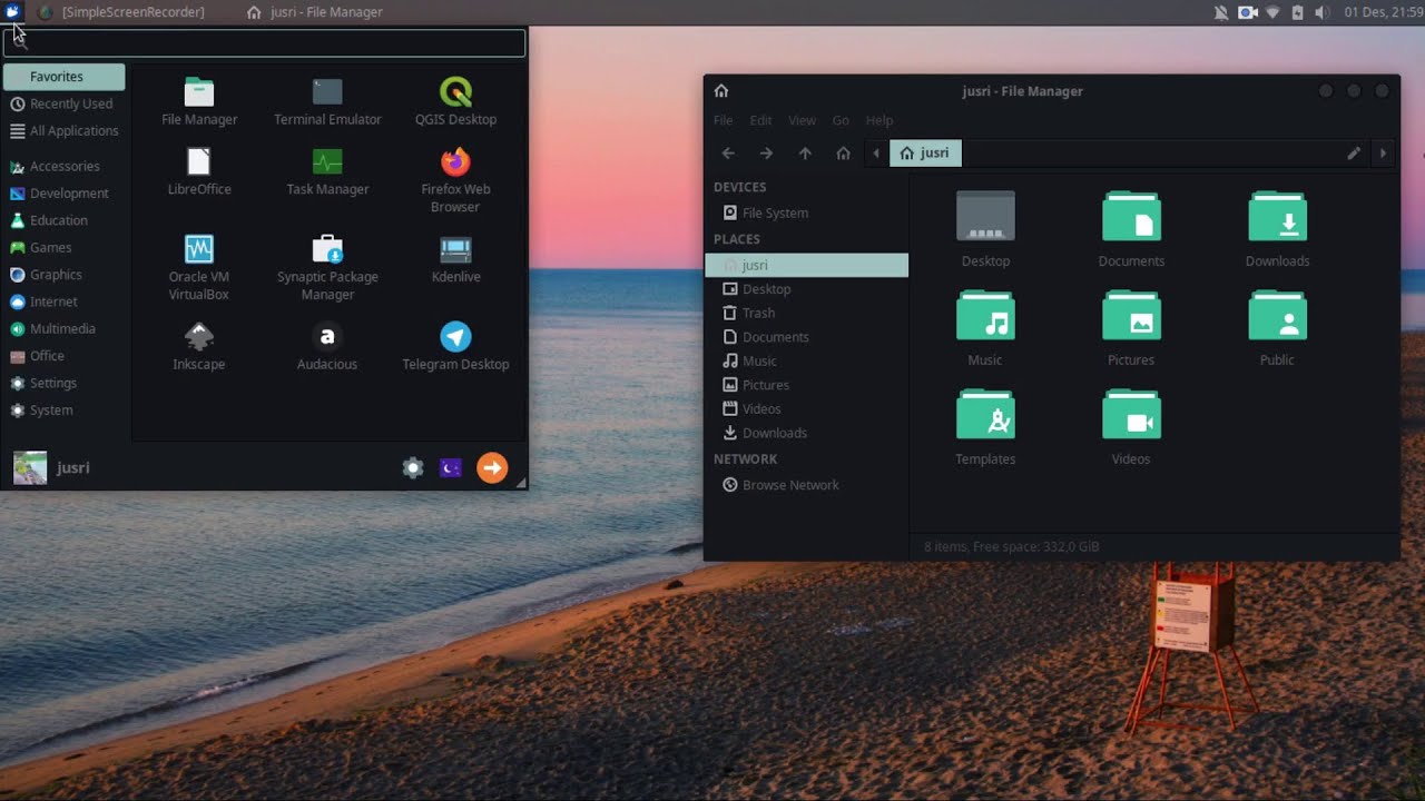xfce Desktop (kripton themes + vimix icons)