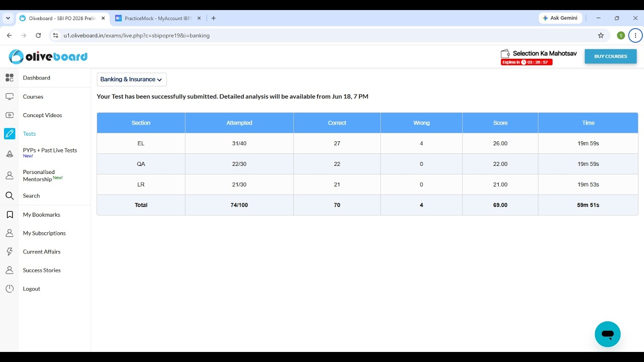 My SBI PO Prelims Live Mock Test On Oliveboard#ibps #rrb #sbi