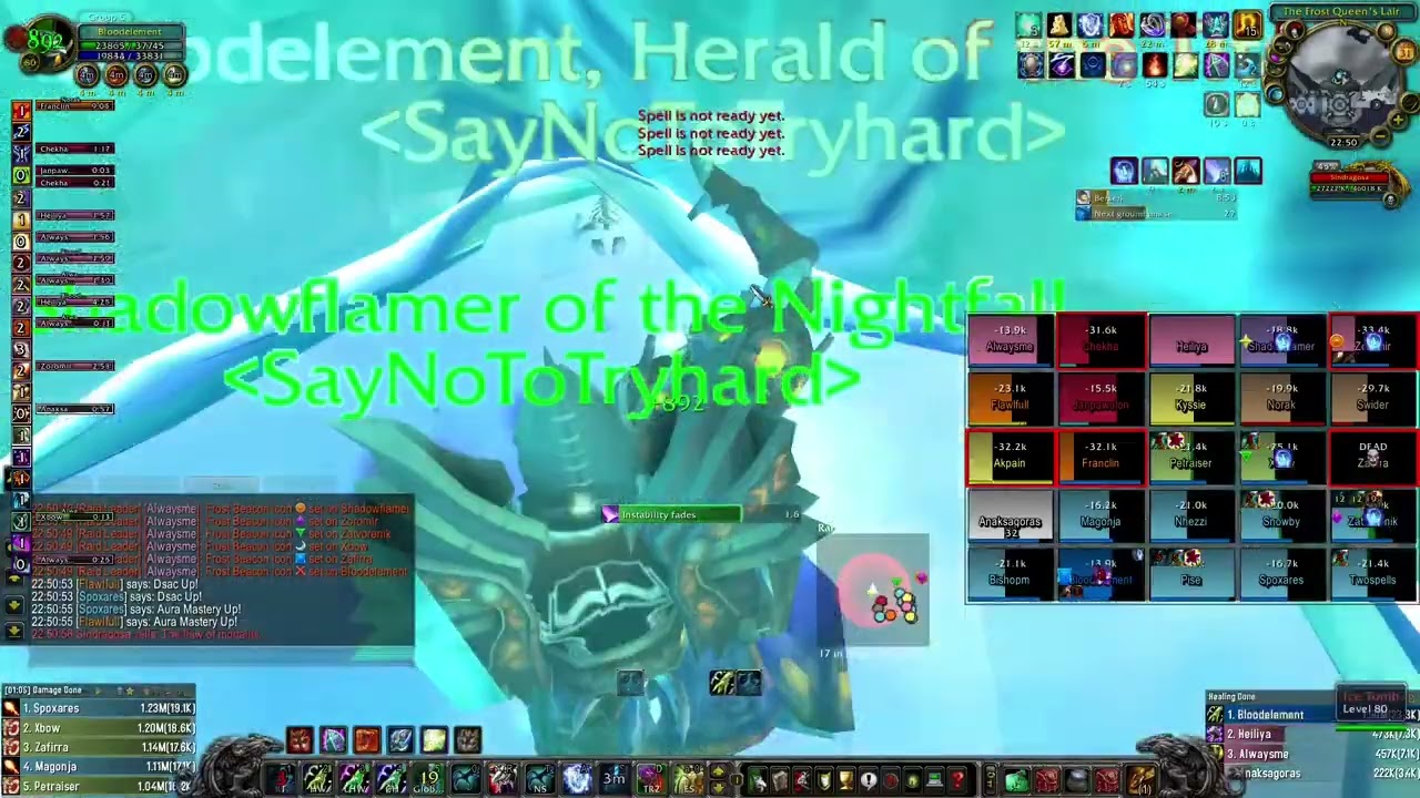 ICC 25 HC Sindy solo heal (rsham pov) - SayNoToTryhard [Warmane]
