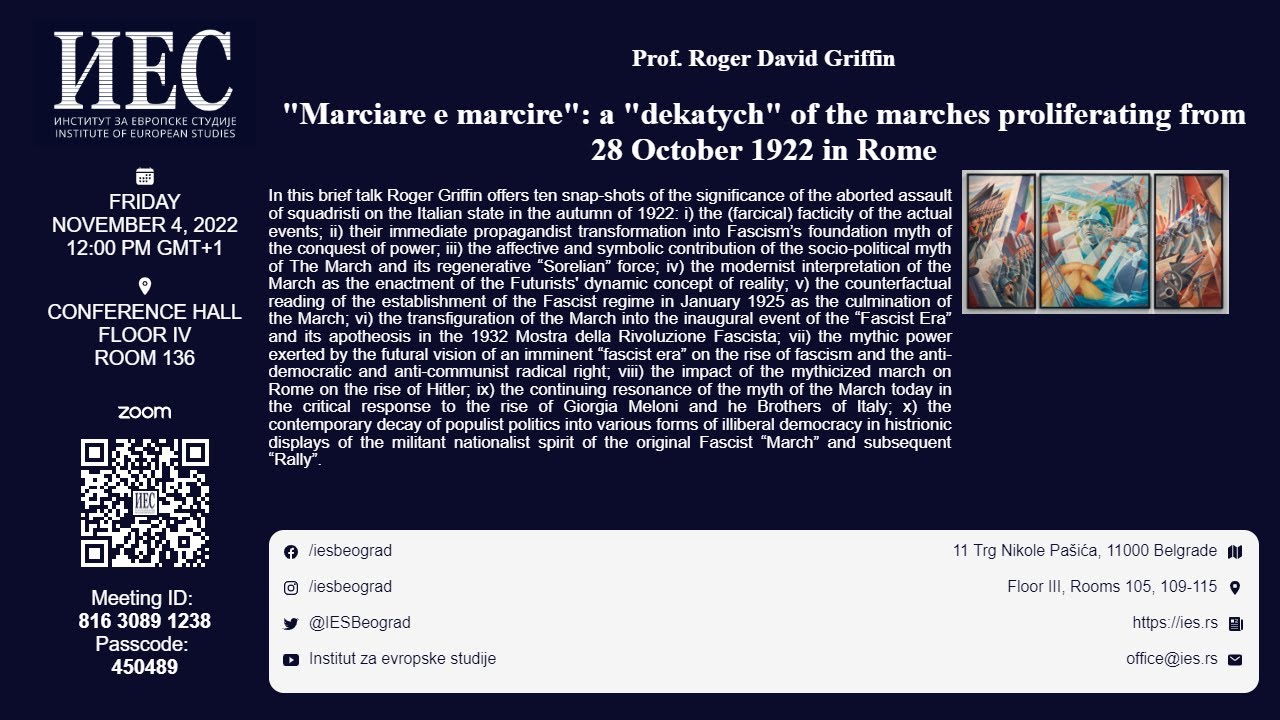 Prof. Roger David Griffin - 