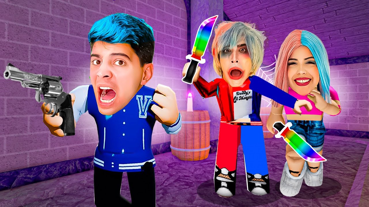 TENTEI ESCAPAR DA ESTRELA E ARLEQUINO E ME DEI MUITO MAL!! (MURDER MISTERY 2 ROBLOX)