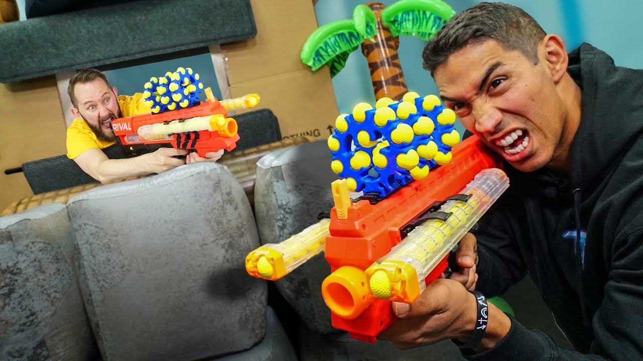 NERF Build a Box Fort Challenge!