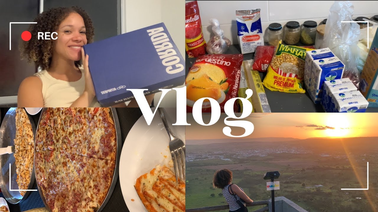 VLOG - fim de semana, comprei um tênis de corrida, pizzaria e família