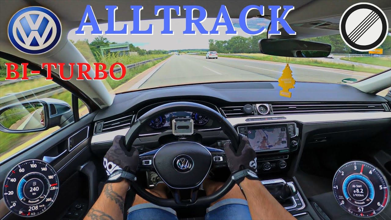 VW PASSAT b8 2.0 BiTDI ACCELERATION TOP SPEED DRIVE on AUTOBAHN POV